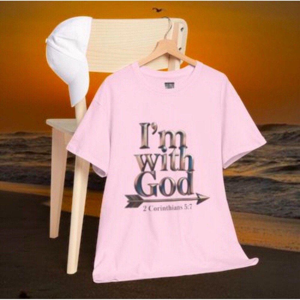 I'm with God Woman's T-Shirt Sz M.  Wear your  Armor. Bonus Meditation included
